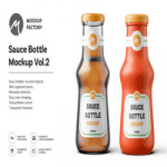 موکاپ شیشه سس Sauce Bottle Mockup Vol.2