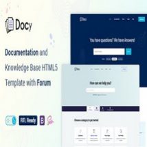 قالب HTML پایگاه دانش و ناحیه پشتیبانی Docy