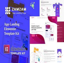 کیت تمپلیت صفحه فرود Zamzam برای المنتور