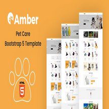 قالب بوت استرپ پت شاپ و دامپزشکی Amber