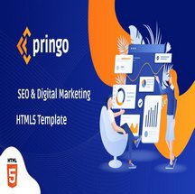 قالب بوت استرپ ۵ شرکتی Pringo