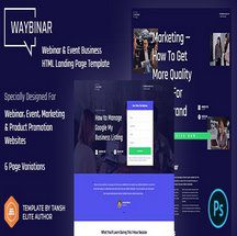 قالب HTML وبینار و رویداد Waybinar