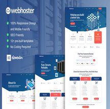 کیت تمپلیت المنتور WebHoster خدمات هاست و میزبانی