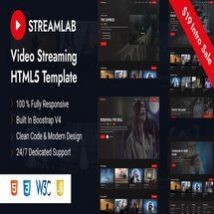 قالب HTML5 استریم ویدیو Streamlab