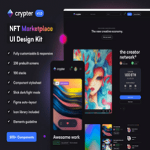 کیت رابط کاربری فروشگاه NFT و محصولات دیجیتال Crypter