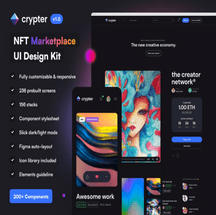 کیت رابط کاربری فروشگاه NFT و محصولات دیجیتال Crypter