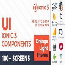 اپلیکیشن استارتر Ionic 3 Angular 6 UI Template App Orange Light