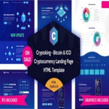 قالب HTML لندینگ کریپتوکارنسی و بیتکوین Cryptoking ICO