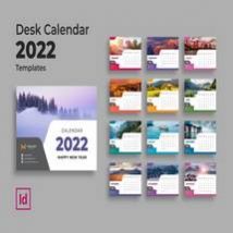طرح لایه باز تقویم Desk Calendar 2022