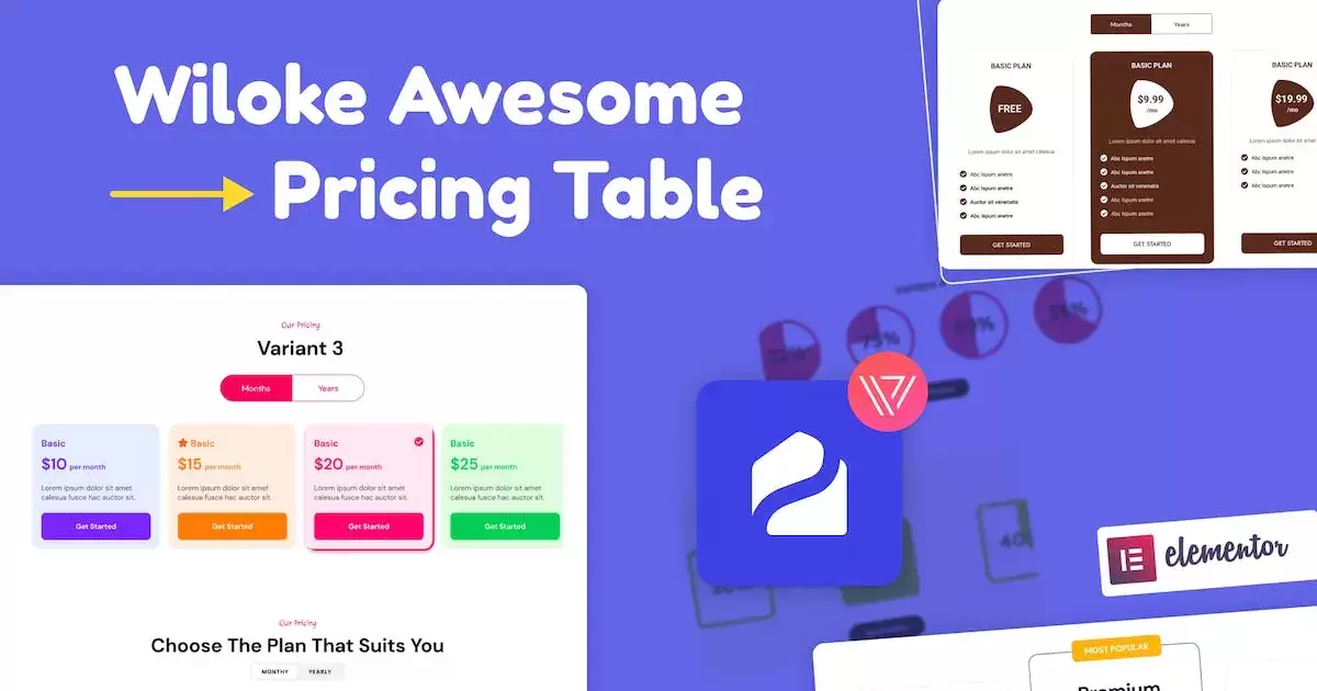 دانلود افزونه Wiloke Awesome Pricing Table برای المنتور