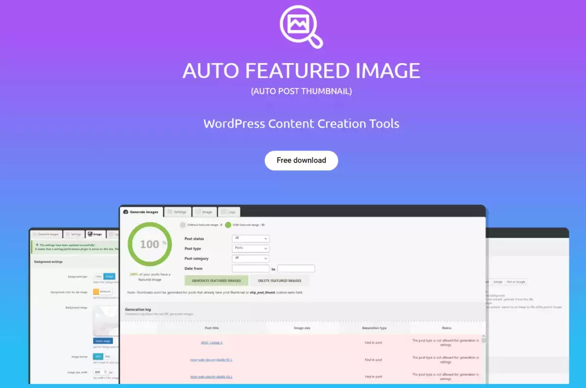 Download Auto Featured Image plugin for WordPress
