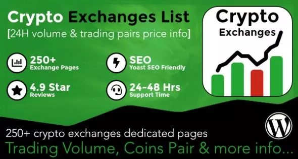 دانلود افزونه Cryptocurrency Exchanges List Pro برای وردپرس