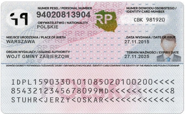 Download open-layer PSD ID card of Poland