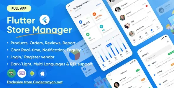 اپلیکیشن Flutter Store Manager برای وردپرس و ووکامرس