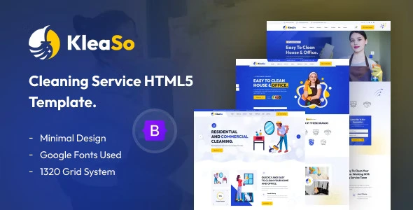 Download Kleaso Kleso HTML5 template for cleaning homes and companies