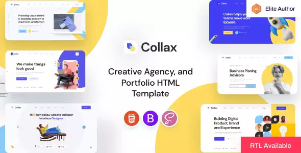 قالب HTML نمونه کار Collax