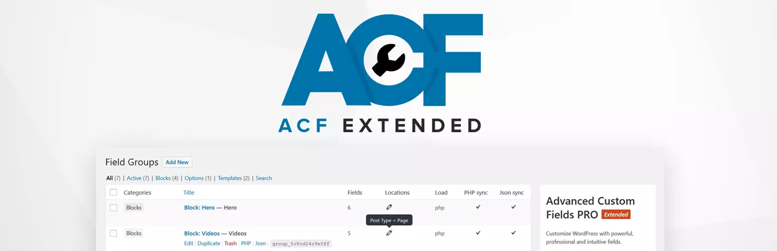 افزونه ACF Extended Pro برای وردپرس