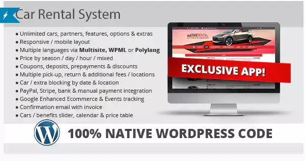 افزونه وردپرس کرایه اتومبیل Car Rental System (Native WordPress Plugin)