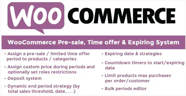 افزونه  WooCommerce Pre-sale, Time offer & Expiring System  برای وردپرس