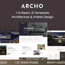 قالب React دکوراسیون داخلی و معماری Archo
