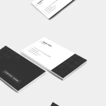 دانلود Dark Gray and White Business Card Layout with Pattern
