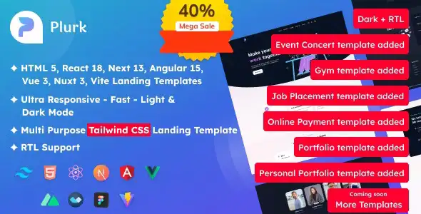 دانلود قالب Plurk برای Tailwind CSS