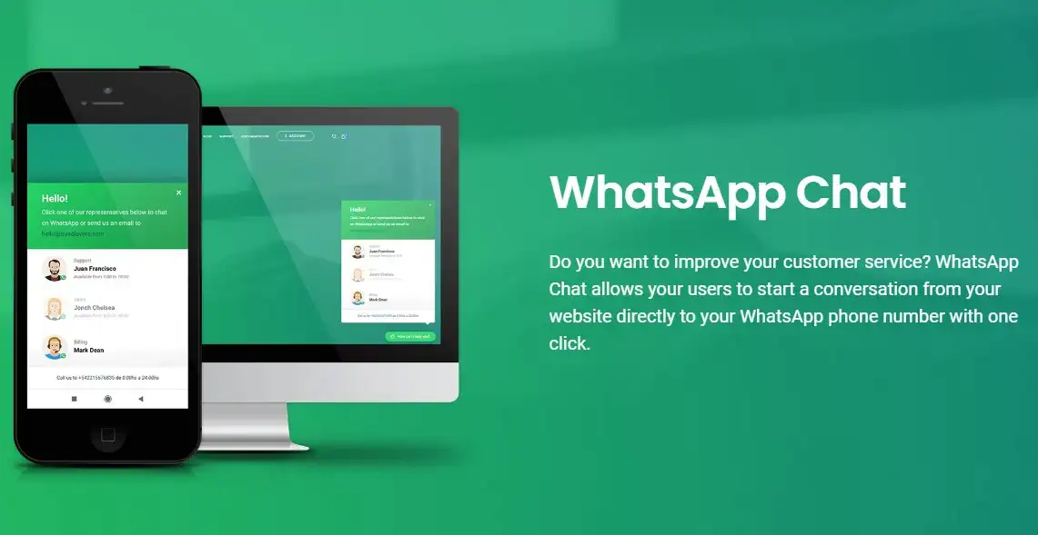 افزونه QuadLayers WhatsApp Chat برای وردپرس