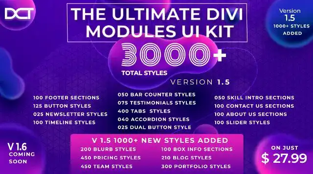 کیت The Ultimate Divi Modules Ui Kit برای دی وی