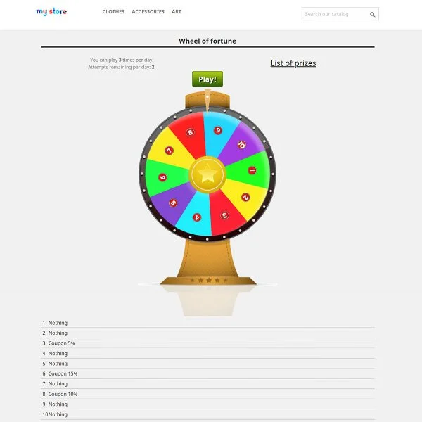 ماژول Wheel of Fortune گردونه شانس پرستاشاپ