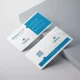 دانلود طرح لایه باز کارت ویزیت آبی و سفید Business Card