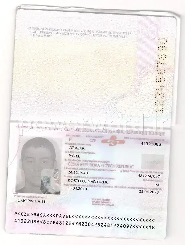دانلود لایه باز psd پاسپورت کشور جمهوری چک
