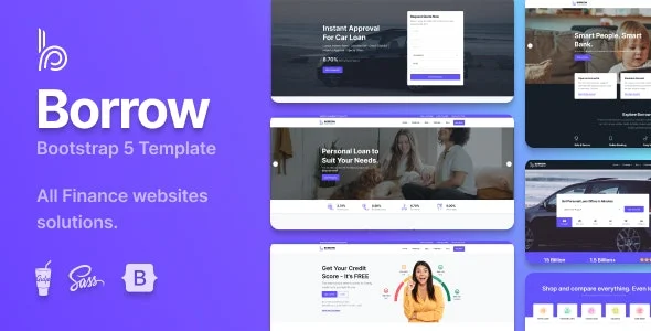 Download Borrow financial services and loan HTML template