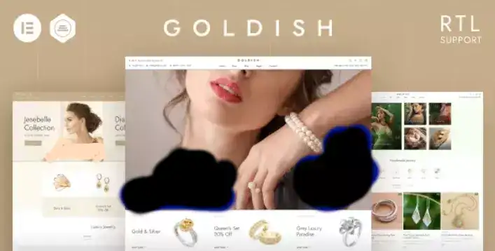 قالب فروش جواهرآلات Goldish راستچین برای ووکامرس