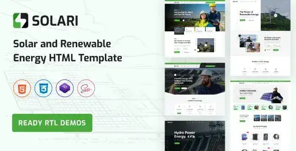 دانلود Solari  قالب انرژی خورشیدی برای HTML