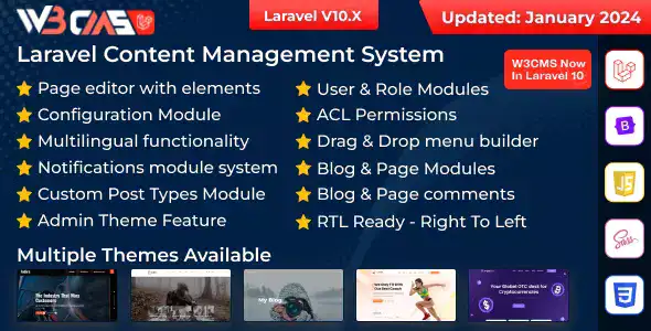 دانلود اسکریپت  W3CMS-Laravel | Content Management System