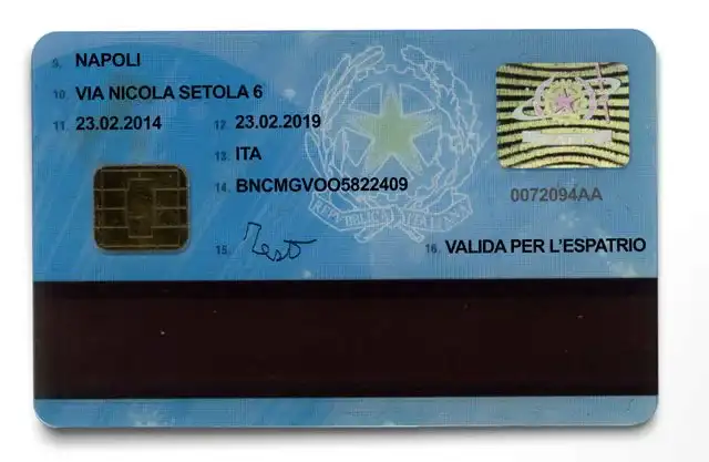 Download open-layer PSD ID card of Italy