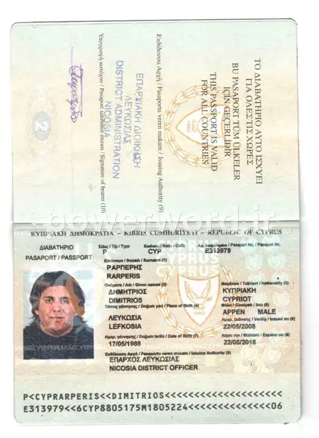 دانلود پاسپورت لایه باز(psd) کشور قبرس