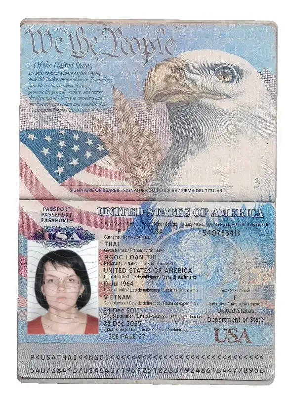 دانلود پاسپورت لایه باز(psd) کشور آمریکا