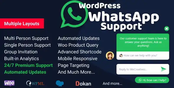 افزونه پشتیبانی با واتس آپ در وردپرس نسخه فارسی – WhatsApp Support