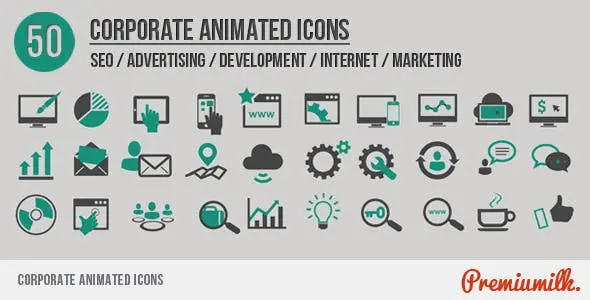 افترافکت با موضوع شرکتی و تجاری Corporate Animated Icons