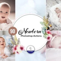 اکشن فتوشاپ عکاسی نوزاد ۹۰ Newborn Photoshop Actions