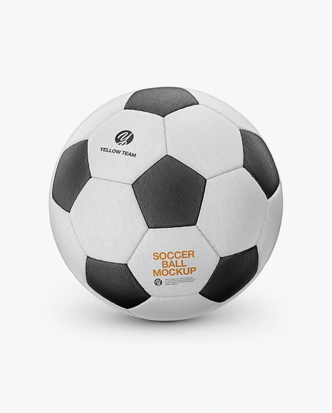 ماک آپ توپ فوتبال Leather Soccer Ball Mockup