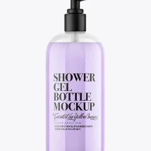 موکاپ مایع دستشویی و شامپو  Shower Gel Bottle with Pump Mockup