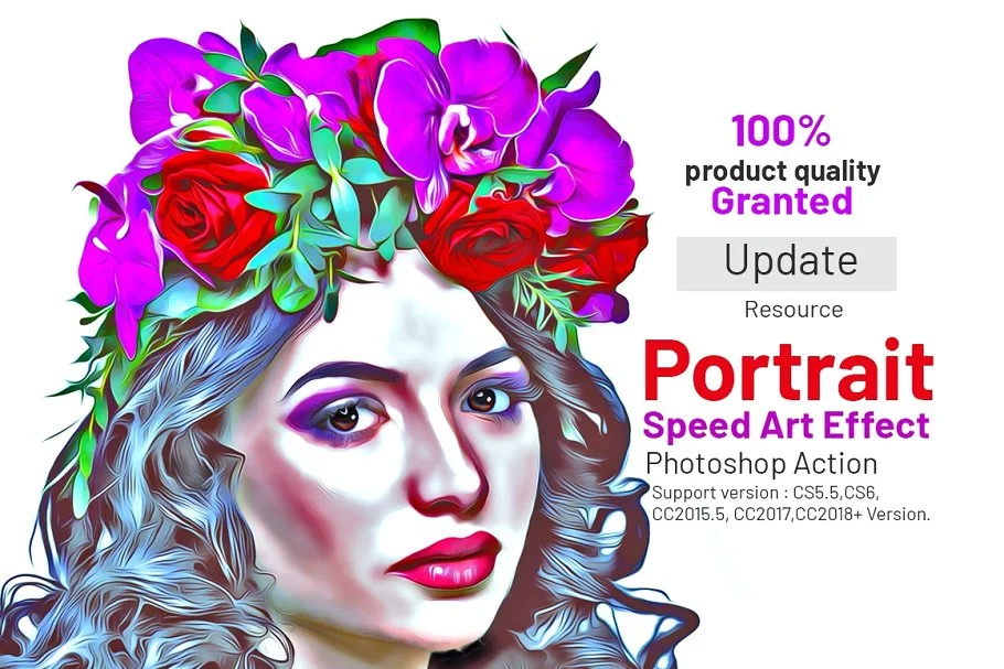 اکشن فتوشاپ Portrait Speed Art Effect