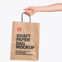 موکاپ ساک دستی کاغذی Hand Holding a Paper Bag