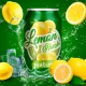 موکاپ قوطی نوشابه قوطی آلومینیومی Tin Can Water Droplets Lemon Mockup