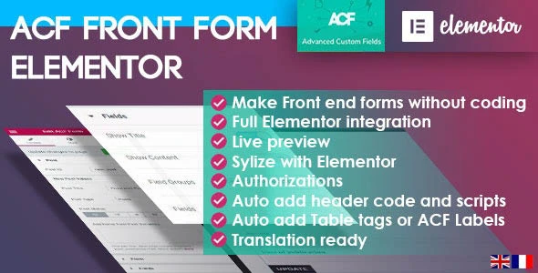 افزونه ای سی اف فرانت فرم ACF Front Form برای المنتور