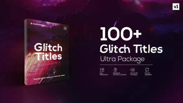 افترافکت Glitch Titles Pack