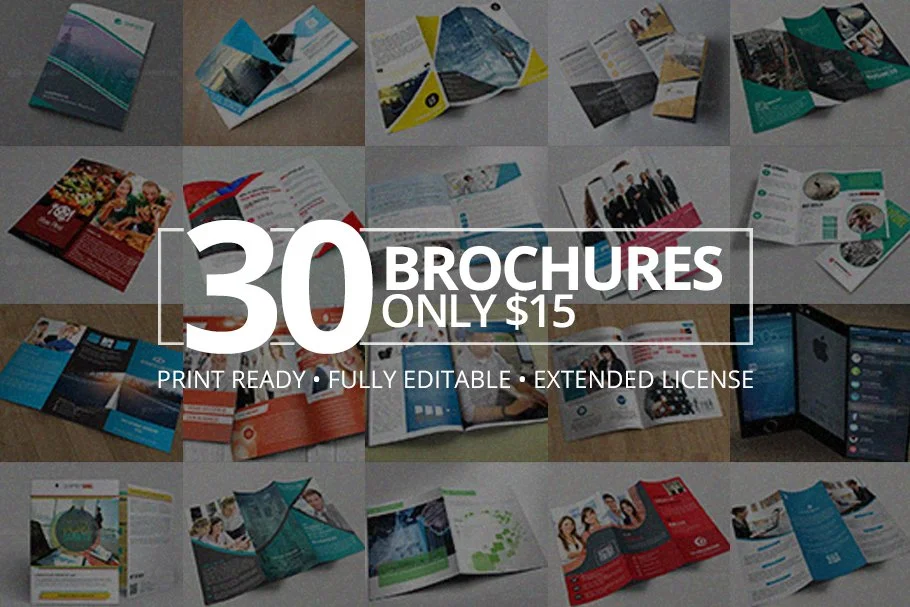 پک ۳۰ عددی طرح لایه باز بروشور ۳۰ Creative Brochures Bundle