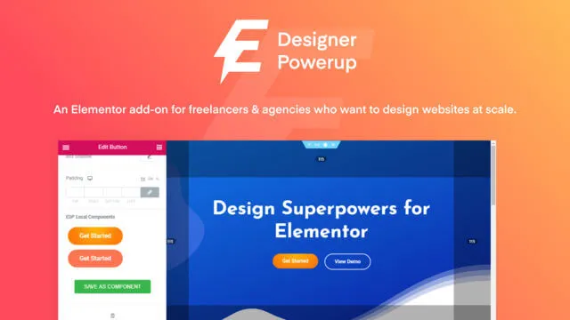 افزونه دیزاینر پاور آپ Designer Powerup برای المنتور